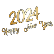 Happy New Year 2024 Text PNG Images