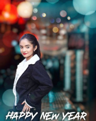 Happy new year girl background for editing