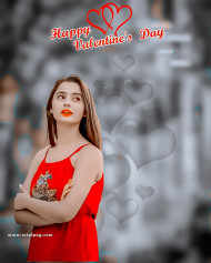 Happy valentine's day girl editing background