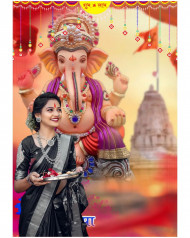 Hd Ganesh Chathurthi Background With Girl