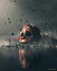 Hd skull  photoshop editing background