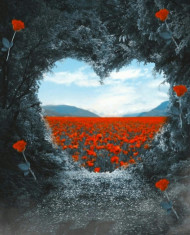 Heart grass editing background