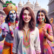 Holi Ai Image With Lord krishna And Radha