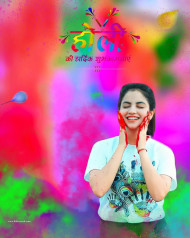 Holi Background For Editing With Girl Download Free