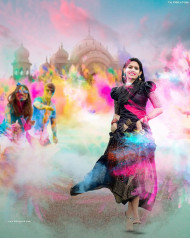 Holi Background For Editing With Girl Download Free