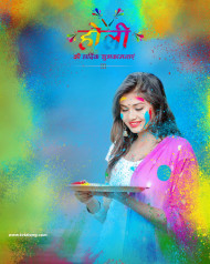 Holi Banner Background Girl Hd