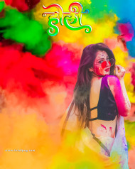 Holi Cb Background With Girl