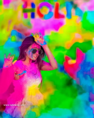 Holi Editing Background With Girl