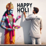 Holi Krishna Ai image Download Free