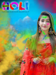 Holi Photo Editing Cb Background with Girl HD Download