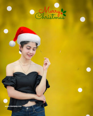 Hot girl christmas editing background