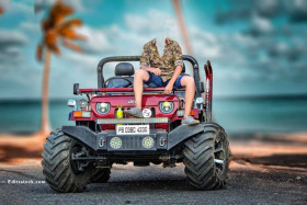 Hunter jeep head cut background hd