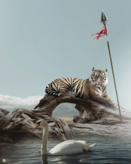 Hunter Tiger Background Image Photoshop