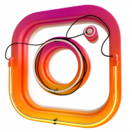 Instgram 3d logo transparent background
