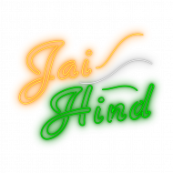 jai hind glowing text With Transparent Background