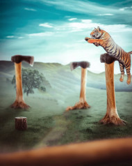 Jungle tree editing background