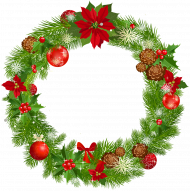 Large Deco Christmas Wreath PNG Picture Hd