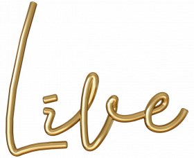 Live 3d gold text transparent png