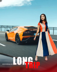 Long Trip Car Background With Girl Aunshka