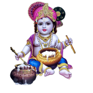 Lord Krishna Standing With Makhan Little Krishna cutout PNG