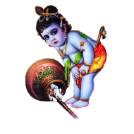 Lord Krishna Standing With Makhan Little Krishna PNG