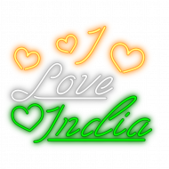 Love india glowing text png