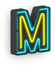 M Neon Letter transparent background png clipart