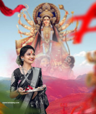 Maa Durga Navratri Cb Background With Girl Download Free