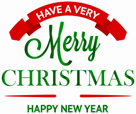 Merry christmas and happy new year text transparent png hd