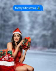 Merry christmas girl editing background hd