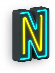 N Neon Letter transparent background png clipart