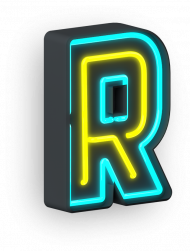 Neon Letter R transparent background png clipart