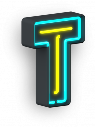 Neon Letter T transparent background png clipart