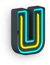 Neon Letter U transparent background png clipart