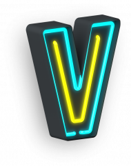 Neon Letter V transparent background png clipart