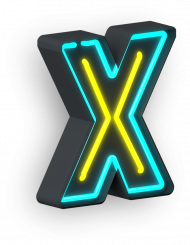 Neon Letter X transparent background png clipart