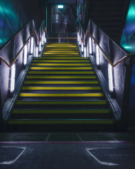 Neon Stairs Editing Background Photoshop