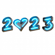 New year 2023 3D transparent png images