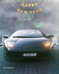 New year car editing background