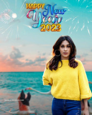 New year girl editing background