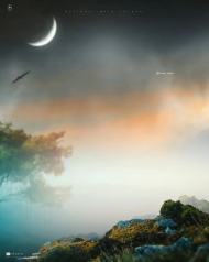 Night moon photoshop editing background