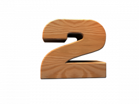 Number 2 3d wood text Png, Transparent Png