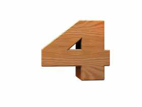 Number 4 Png   Number 4 3d wood text Png, Transparent Png