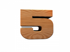 Number 5 3d wood text Png, Transparent Png
