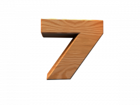 Number 7 3d wood text Png, Transparent Png