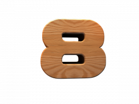 Number 8 3d wood text Png, Transparent Png