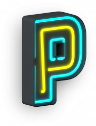 P Neon Letter transparent background png clipart