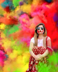 Photoshop Holi editing background with Girl for Cb Picsart