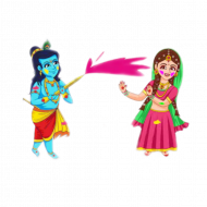 Radha Krishan holi toon png