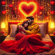 Rahul Name Love Couple Ai Image Free Download